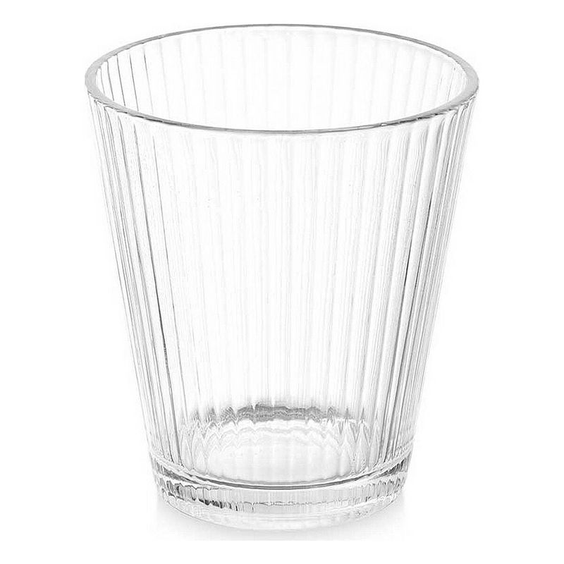 Foto van Glas strepen transparant glas 375 ml (24 stuks)