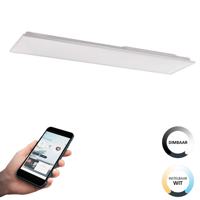 Foto van Eglo connect.z herrora-z smart plafondlamp - 120 cm - wit - instelbaar wit licht - dimbaar - zigbee