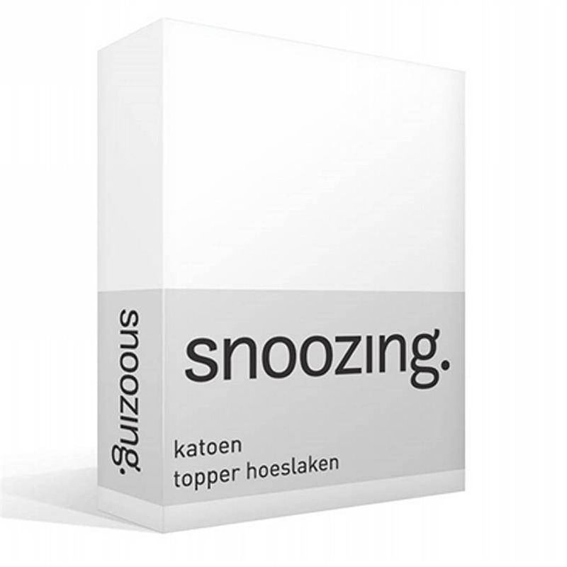 Foto van Snoozing - katoen - topper - hoeslaken - 80x200 - wit