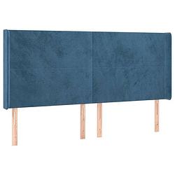 Foto van Vidaxl hoofdbord met randen 203x16x118/128 cm fluweel donkerblauw