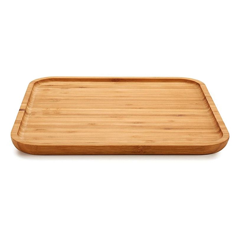 Foto van Bamboe houten broodplank/serveerplank vierkant 30 cm - serveerplanken