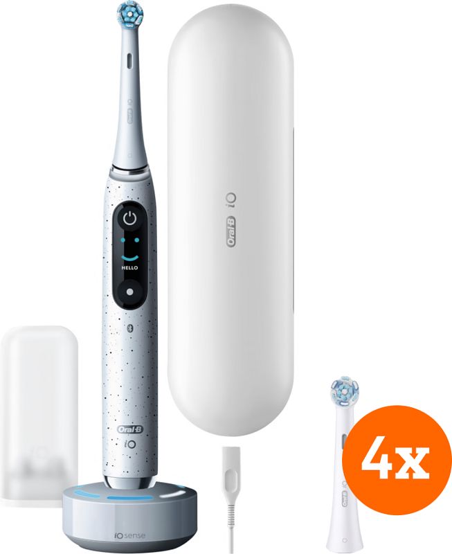 Foto van Oral-b io 10 white + io ultimate clean opzetborstels (4 stuks)