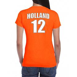 Foto van Holland shirt met rugnummer 12 - nederland fan t-shirt / outfit voor dames xs - feestshirts