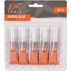 Foto van Hobby superlijm tube 5x 3 gram op blister - secondelijm