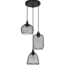 Foto van Industriële hanglamp anya - l:36cm - e27 - metaal - zwart