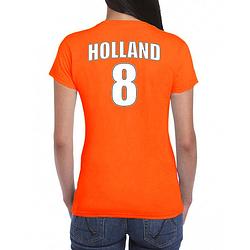 Foto van Holland shirt met rugnummer 8 - nederland fan t-shirt / outfit voor dames s - feestshirts