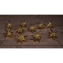 Foto van Anna'ss collection - 10pcs gold 3d star 12 cm 10led warm white 1,5m