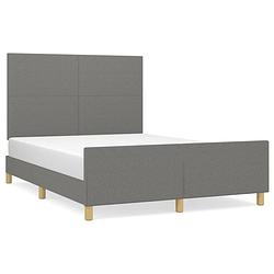 Foto van The living store bedframe - geniet van een goede nachtrust - bedframe met hoofdeinde - afmeting- 203 x 146 x 118/128 cm