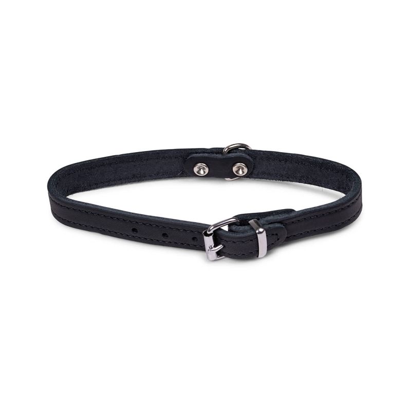 Foto van Dierenbenodigdheden vadigran halsband hond geolied leder zwart 37cmx14mm s