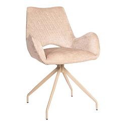 Foto van Ptmd ubi cream dining chair vogue 2 beige metal legs