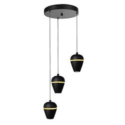 Foto van Highlight hanglamp kobe 3 lichts ø 30 cm zwart