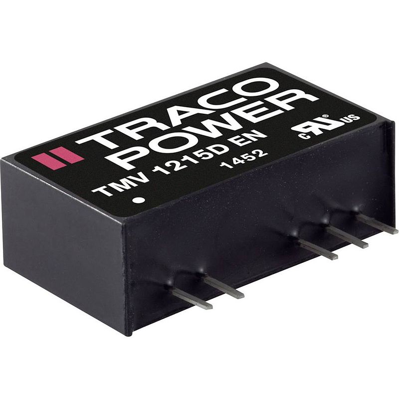 Foto van Tracopower tmv 1205s dc/dc-converter, print 12 v/dc 5 v/dc 200 ma 1 w aantal uitgangen: 1 x