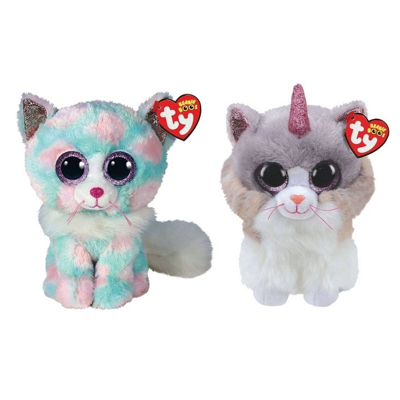 Foto van Ty - knuffel - beanie buddy - opal cat & asher cat