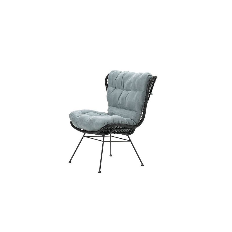 Foto van Garden impressions libelle relax fauteuil - zwart rotan/ mint grey