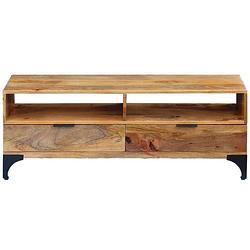 Foto van The living store tv-meubel houten - televisiemeubel - 120 x 35 x 45 cm - mangohout - handgemaakt