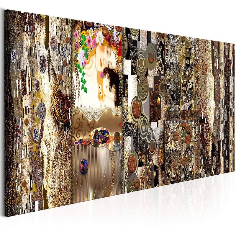 Foto van Artgeist mothers love gold canvas schilderij 135x45cm