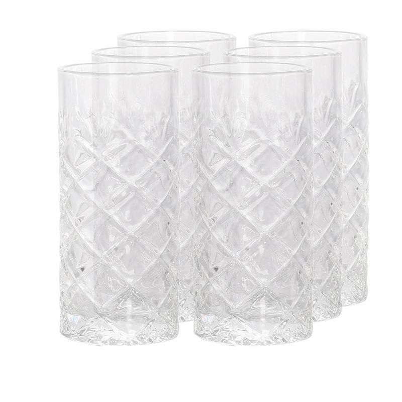 Foto van Luxe longdrinkglazen - 6x stuks - transparant - 250 ml - longdrinkglazen