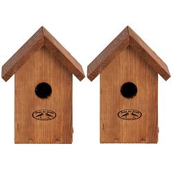 Foto van 2x stuks vogelhuisje/nestkastje winterkoning douglas hout 19.8 cm - vogelhuisjes
