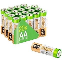 Foto van Gp batteries super aa batterij (penlite) alkaline 1.5 v 20 stuk(s)
