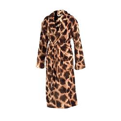 Foto van Zo home flanel fleece badjas giraffe - brown - m