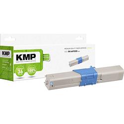 Foto van Kmp toner vervangt oki 44973535 compatibel cyaan 1500 bladzijden o-t37