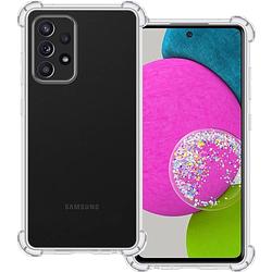 Foto van Basey samsung galaxy a52 hoesje siliconen shock proof hoes case cover - transparant