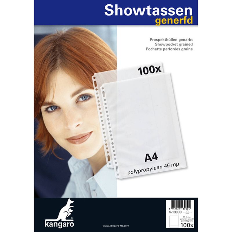 Foto van Showtas kangaro a4 pp 45mµ 23-gaats generfd 10x100 stuks