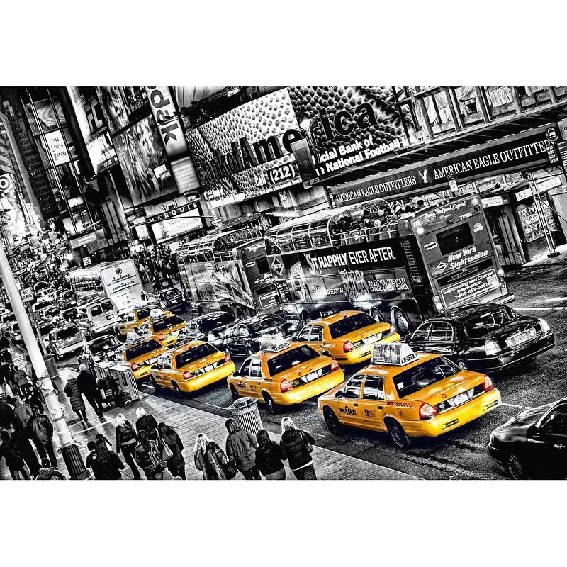 Foto van - new york cabs queue - 366 x 254 cm - multi