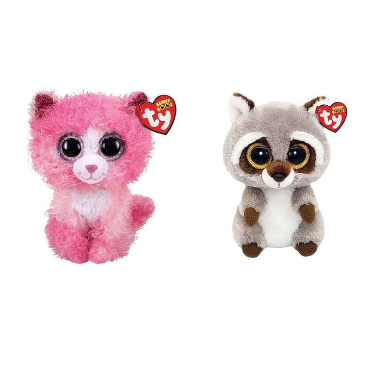 Foto van Ty - knuffel - beanie boo's - reagan cat & racoon