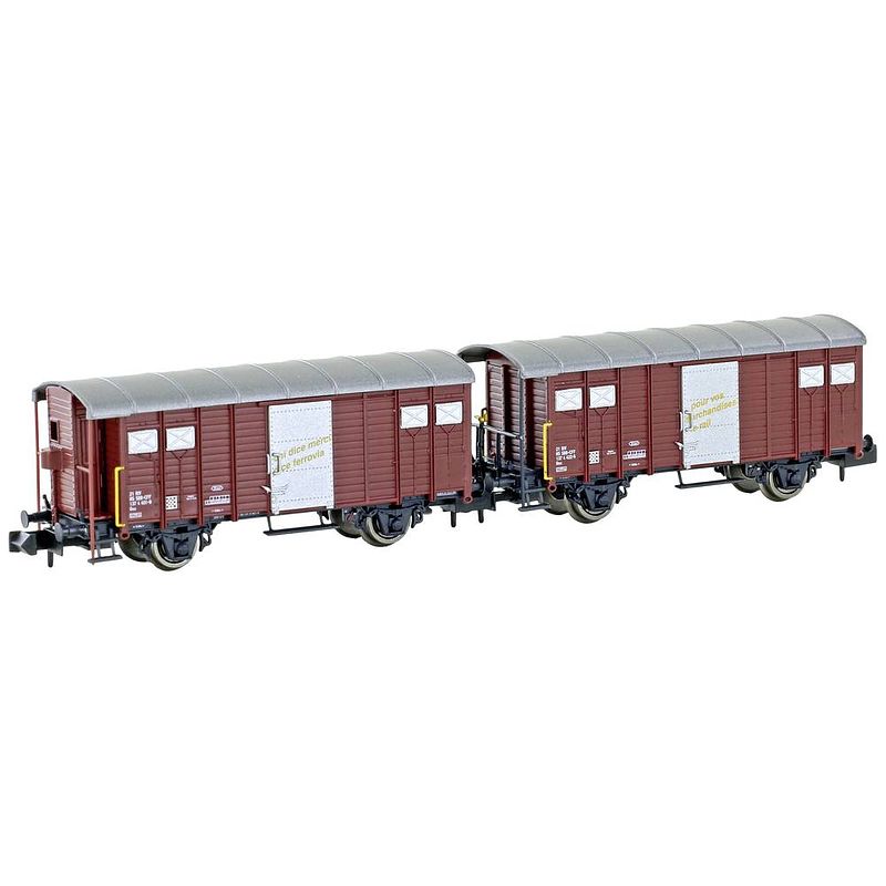 Foto van Hobbytrain h24251 n set van 2 gesloten goederenwagens k3 van de sbb