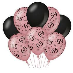 Foto van Paper dreams ballonnen 65 jaar dames latex roze/zwart