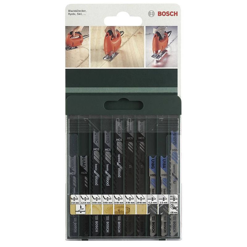 Foto van Bosch accessories 2609256775 10-delig decoupeerzaagbladen-set u-schacht n/a 10 stuk(s)