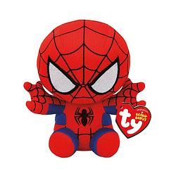 Foto van Ty beanie baby marvel - spiderman - knuffel - 15 cm