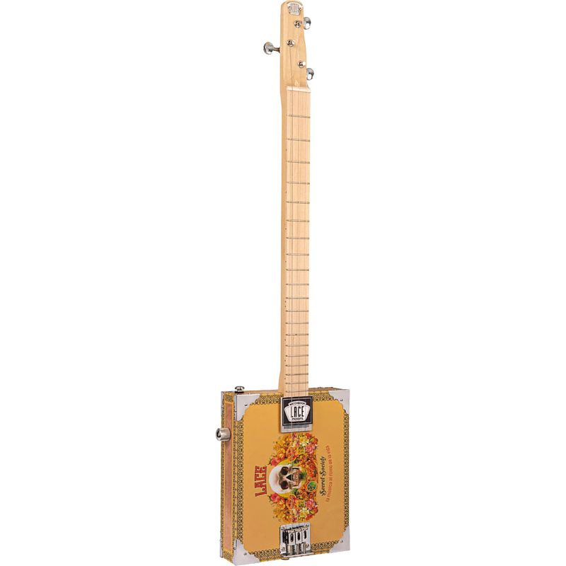 Foto van Lace cigar box guitar secret society 3-string 3-snarige elektrische gitaar