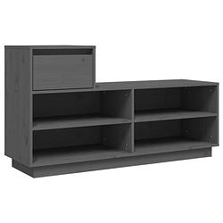 Foto van The living store schoenenkast - - hout - 110x34x61 cm - grijs