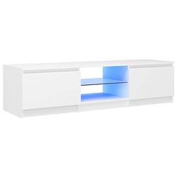 Foto van Infiori tv-meubel met led-verlichting 140x40x35,5 cm wit