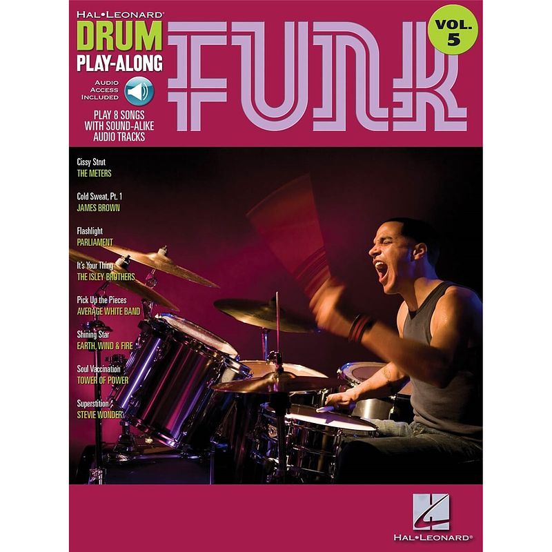 Foto van Hal leonard drum play-along funk drumboek