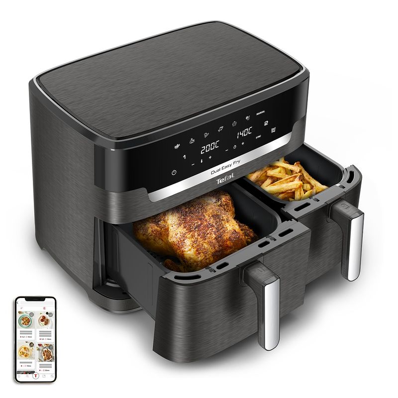 Foto van Tefal ey942h airfryer grijs