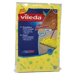Foto van Vileda dweil uit 30% microvezel, geel, pak met 2 stuks