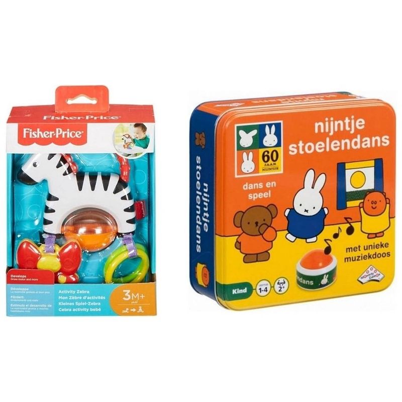 Foto van Babyset - 0-3 jaar - grijpspeelgoed & kinderspel - activiteiten zebra & nijntje stoelendans