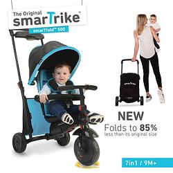 Foto van Smartrike smartfold 500 opvouwbare driewieler 7-in-1 - blauw/zwart