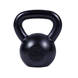 Foto van Gorilla sports - kettlebell - 12 kg - gietijzer zwart - extra stabiel