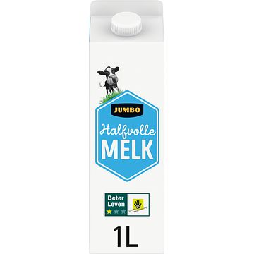 Foto van Jumbo halfvolle melk met 1 ster beter leven keurmerk 1l