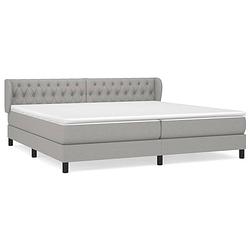 Foto van The living store boxspringbed - rustgevend - bed - 203 x 203 x 78/88 cm - lichtgrijs - stof - pocketvering matras -