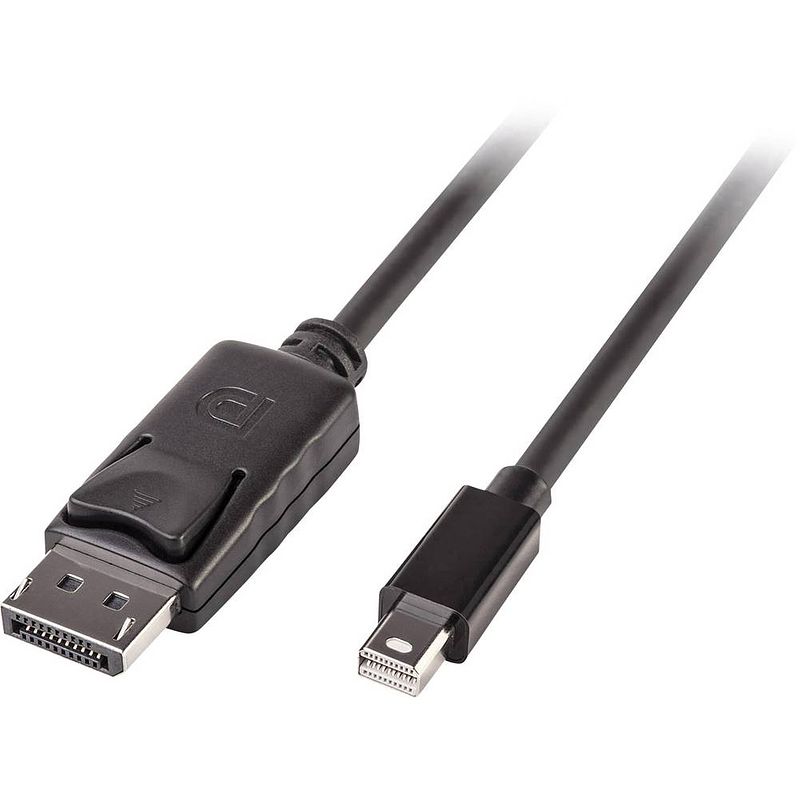 Foto van Lindy mini-displayport / displayport adapterkabel mini displayport stekker, displayport stekker 2.00 m zwart 41646 displayport-kabel