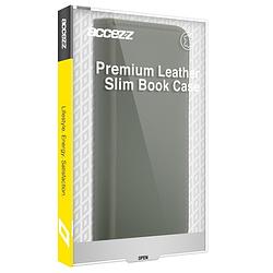 Foto van Accezz premium leather slim book case voor apple iphone 13 pro telefoonhoesje groen