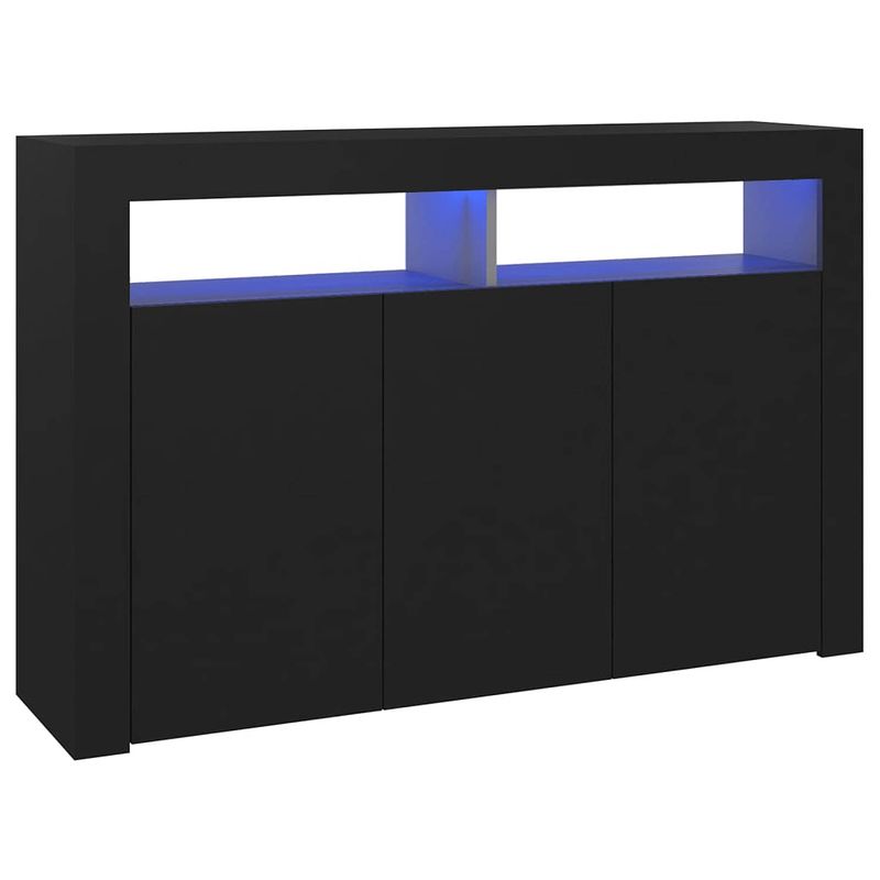 Foto van Vidaxl dressoir met led-verlichting 115,5x30x75 cm zwart