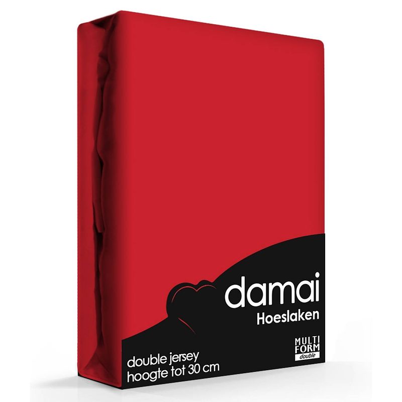 Foto van Damai multiform double jersey hoeslaken rood-140 x 200/210/220 cm