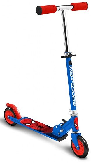 Foto van Marvel spider man kinderstep jongens voetrem blauw/rood s