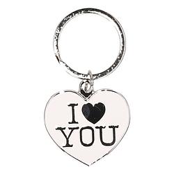 Foto van Valentijn cadeautje witte sleutelhanger i love you - sleutelhangers